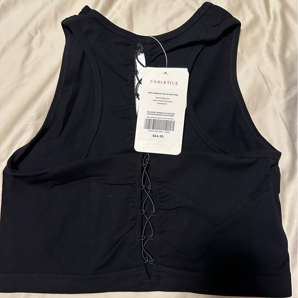 Fabletics Seamless lace up crop top- size small